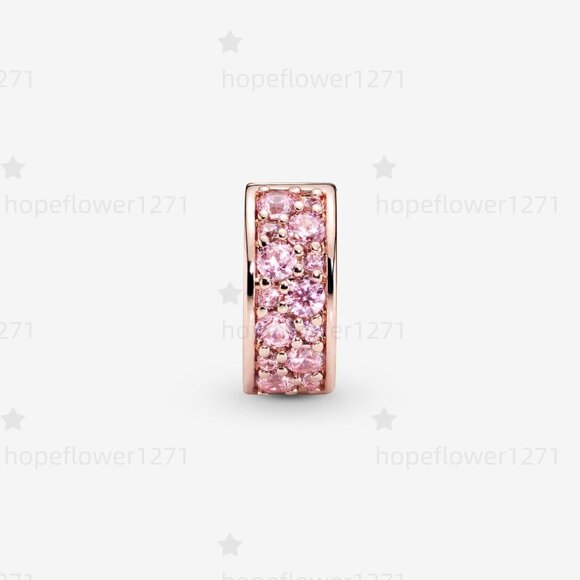 Pandora Pink Pavé Clip Charm - Picture 3 of 5
